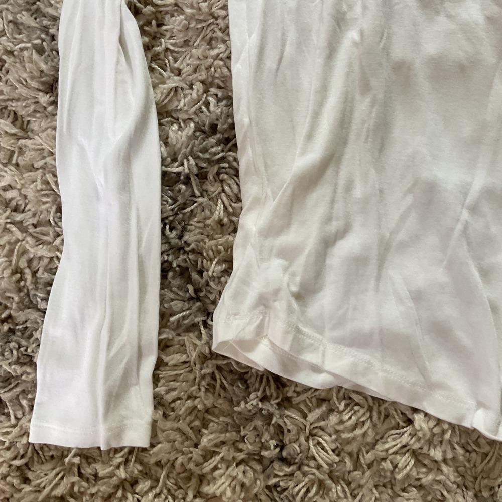 Aeropostale Seriously Soft Perfect Crew White Long Sleeve T-Shirt Womens Medium - Picture 9 of 12